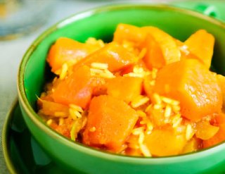 Kürbis-Curry mit Reis
