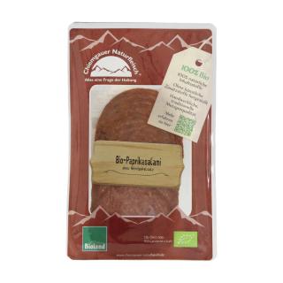 Paprikasalami geschnitten