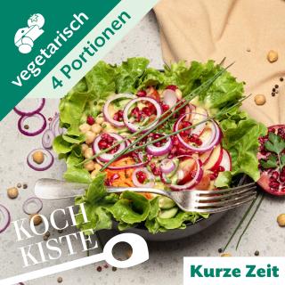 Salatbowl mit Granatapfel und Kichererbsen