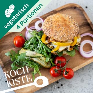 Vegetarischer Burger mit gegrillter Zucchini