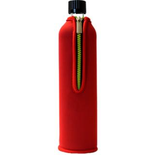 Glasflasche mit Neoprenbezug rot 500ml mit Herzen