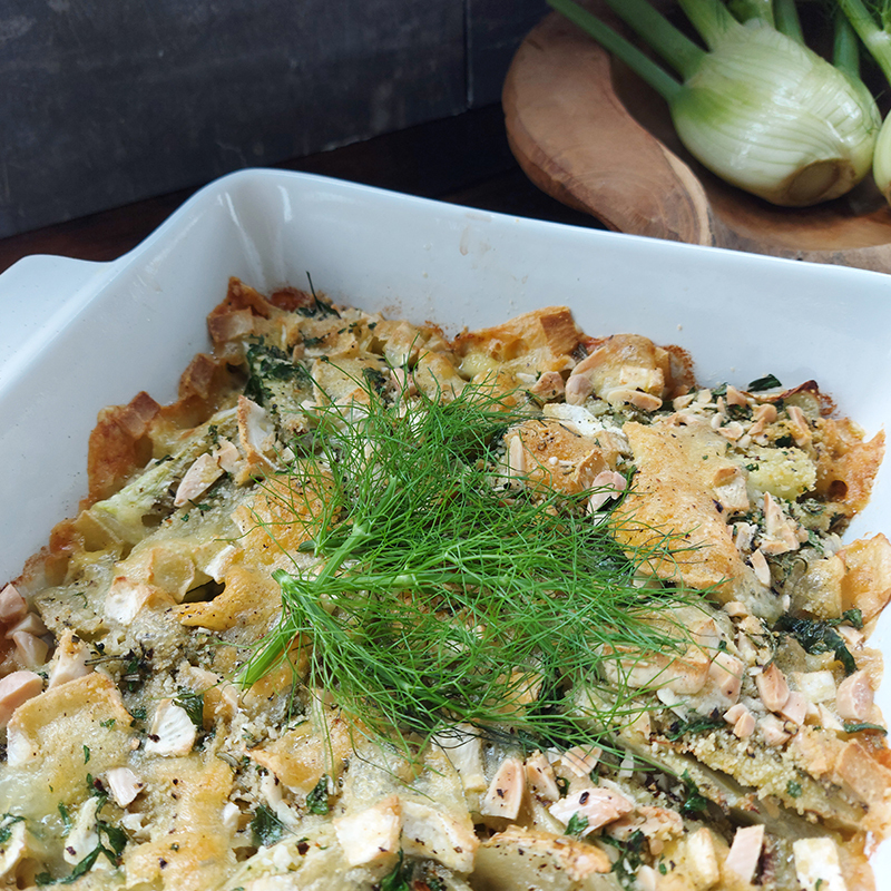 Gratinierter Fenchel mit Mandeln