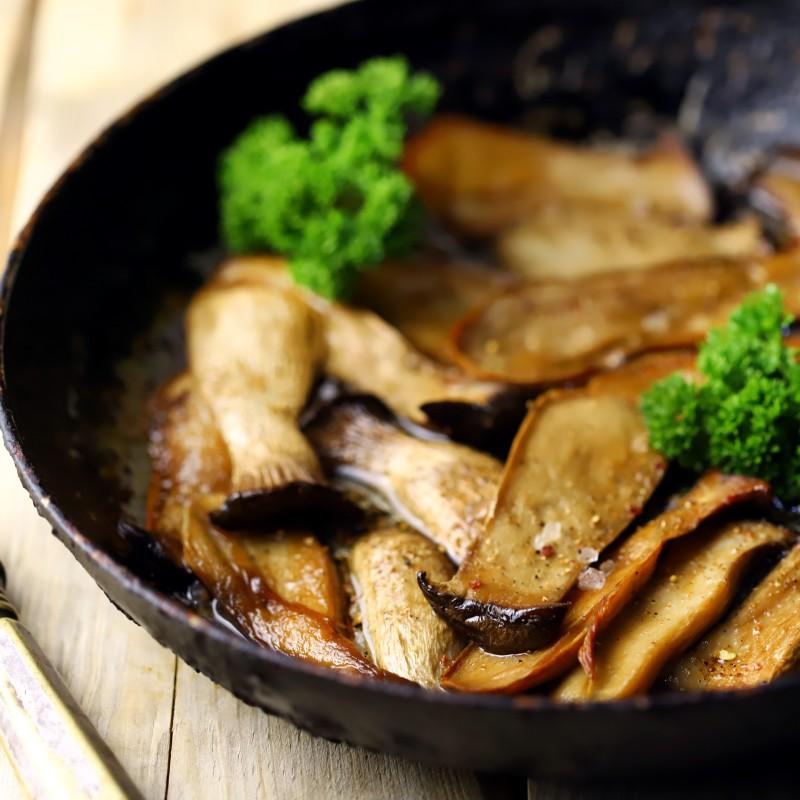 Gebratene Kräuterseitlinge mit Kartoffel-Rösti