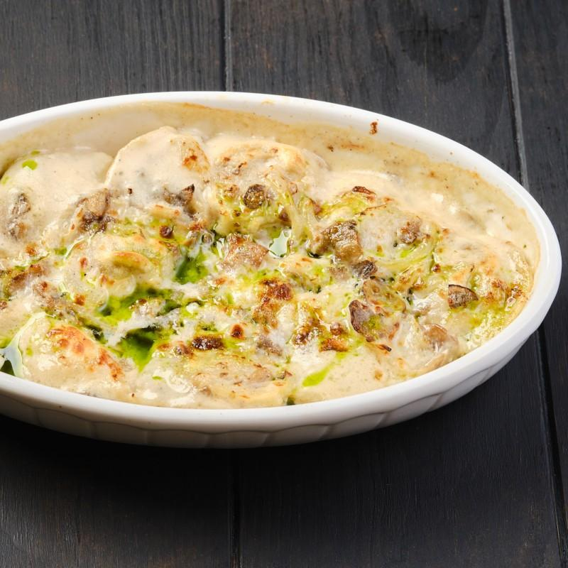 Tortelliniauflauf mit Spinat und Mozzarella