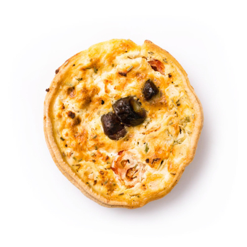 Dinkel-Quiche mit Ziegenkäse und Datteln