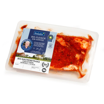 b*Nackensteak vom Schwein, gewürzt
