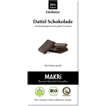 MAKRI Dattel Schokolade - Edelbitter 80%