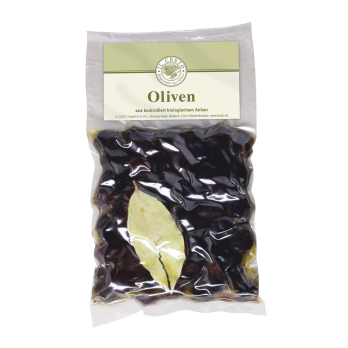 Marok. Oliven getr. schwarz, mit Stein