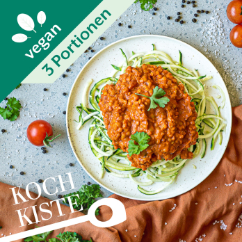 Zucchininudeln mit Linsenbolognese