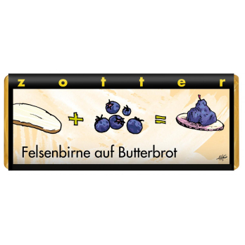 Zotter Schokolade, Felsenbirne auf Butterbrot, 70g